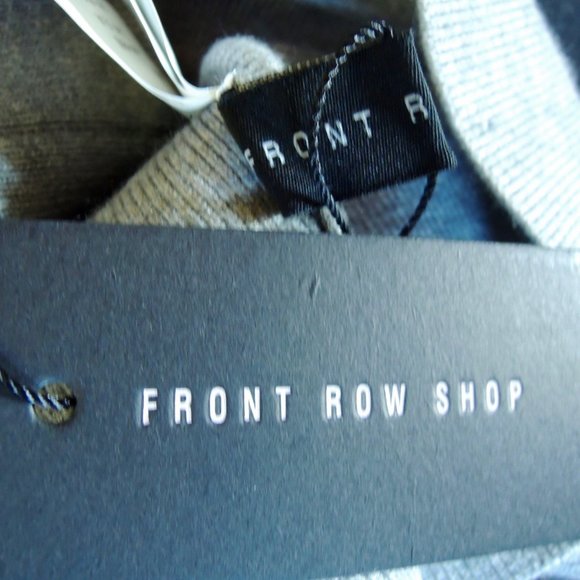 Front Row Shop Black & Gray Color Block Cozy Knit Pencil Skirt XS NWT - Picture 5 of 6